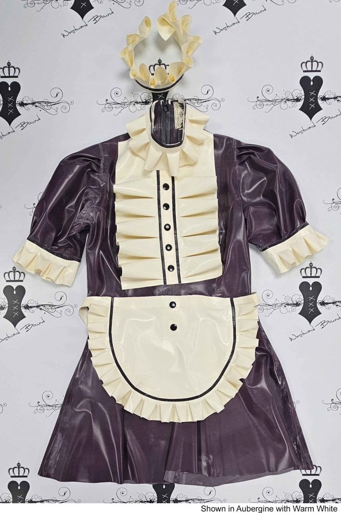 Saucy Maid Latex Uniform Dress with apron and headband.