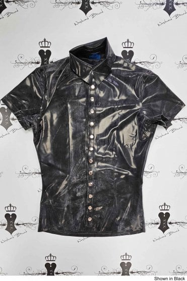 R2183 Men's Classic Latex Shirt (Short Sleeves). Sizes still available: UK M, L
