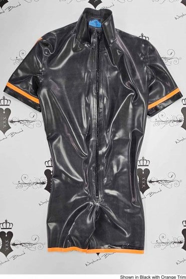 R2188 Mitch Men's Latex Shortie Catsuit. Sizes still available: UK M