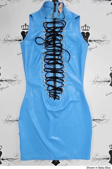 R2206 Sleeveless D-Ring Divinity Latex Dress. Sizes still available: UK 10