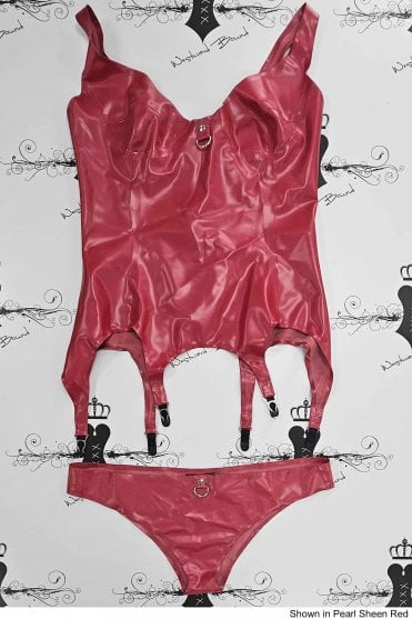 R2368 / R1505 Grind Latex Corselet with D-Ring Briefs Set. Sizes still available: UK 14
