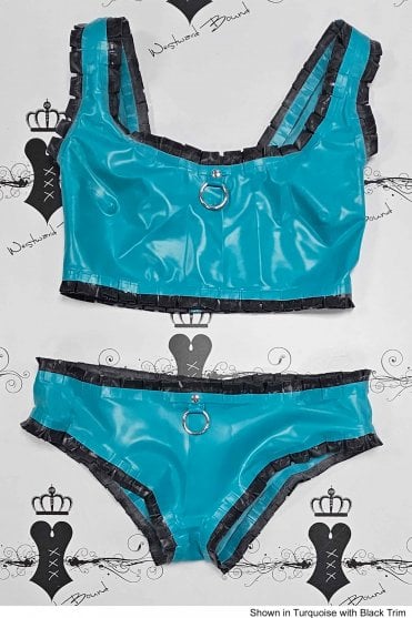 R2431 / R2430 Zoe Bra Top with Extra Frill and O-Ring and Briefs. Sizes still available: UK 12