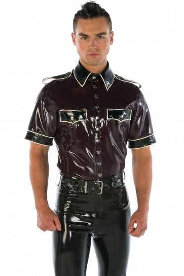 Redford Military Fitted Piped Latex Shirt (Short Sleeve)