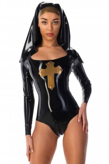 Reverence Latex Leotard and Headpiece