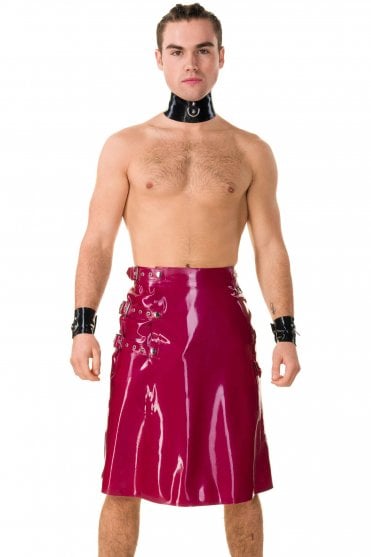 Sculpt Buckle-Strap Latex Kilt
