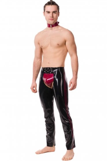 Side Stripe Latex Chaps
