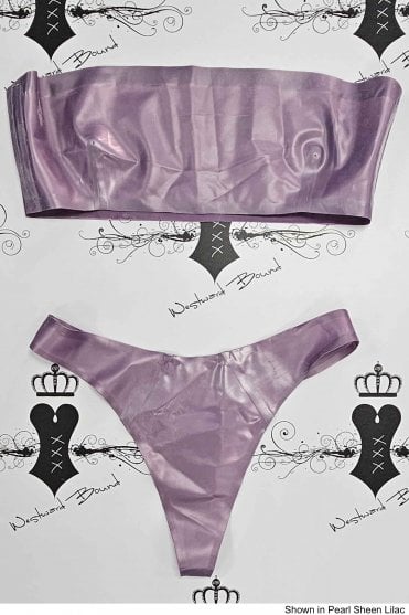 Special - Prototype Bandeau Latex Bra and Thong Set. Sizes available: UK 34C/S, 36C/M