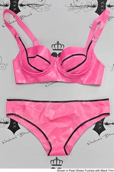 Special - Prototype Hollywood Latex Underwired Bra and Crush Briefs Set. Sizes still available: UK 34D/M