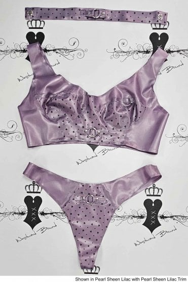 Special - Prototype R1674/R1925 Snooty Galore Latex Bra with O-Ring, Thong & Collar Set. Size available: UK 38D/L