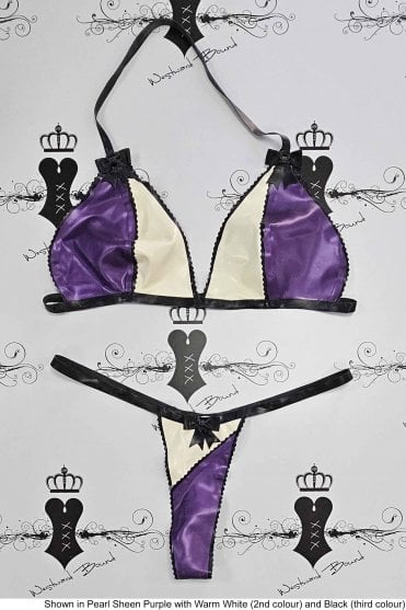 Special - Prototype Three Tone Micro Bra and Thong Set. Sizes still available: UK 32C/S, 36C/M, 40C/L