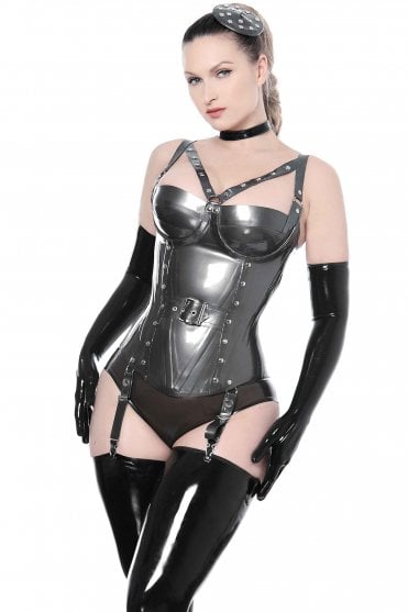 Valencia Studded Harness Latex Overbust Corset
