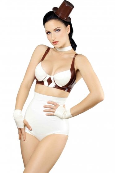 Vanilla High-Waist Latex Latex Knickers